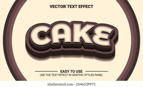 3d brown cake editable text effect