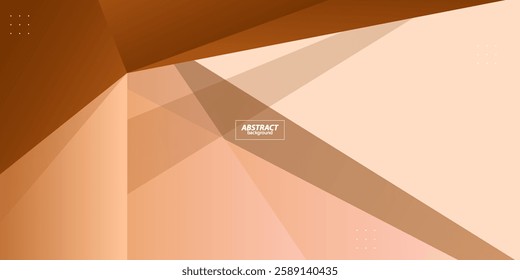 3D brown futuristic abstract background. Overlapping paper cut triangle geometric design. Modern overlapping paper cut background illustration. Vector eps10