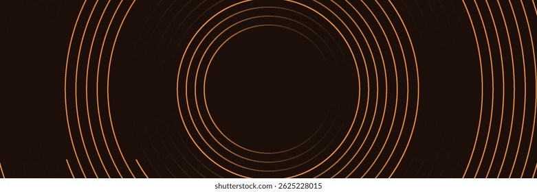 3D brown lines techno abstract background overlap layer on dark space with circles shapes effect decoration. Modern graphic design element stripes style concept for web banner, card, or brochure cover