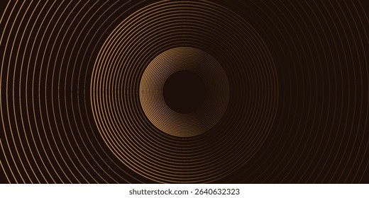 3D brown lines techno abstract background overlap layer on dark space with circles shapes effect decoration. Vector ilustration