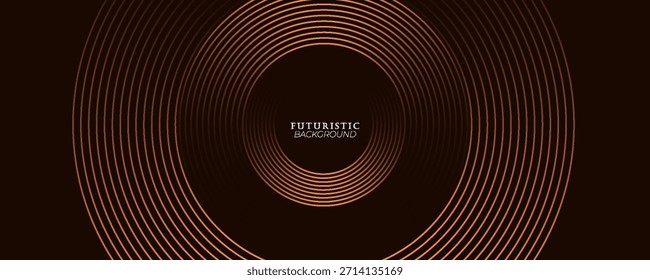 3D brown lines techno abstract background overlap layer on dark space with circles shapes effect decoration. Modern graphic design element stripes style concept for web banner, card, or brochure cover.eps10