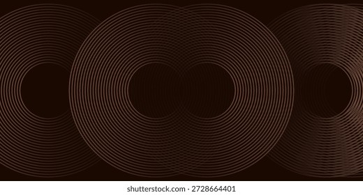 Las líneas marrones 3D techno abstracto de fondo se superponen en el espacio oscuro con círculos Formas efecto decoración. Vector eps10