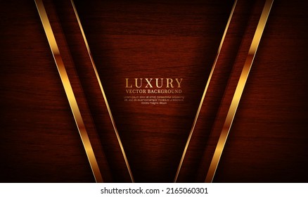 El fondo abstracto de lujo 3D marrón se solapa en capas sobre el espacio oscuro con la decoración de efecto de textura de madera. Concepto de estilo elegante de elemento de diseño gráfico para volante, tarjeta, portada de folleto o página de inicio