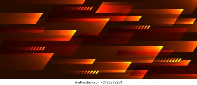 3D brown techno geometric background on dark space with glow lines motion effect decoration. Modern graphic design element high speed panoramic style concept for banner, flyer, card, or brochure cover