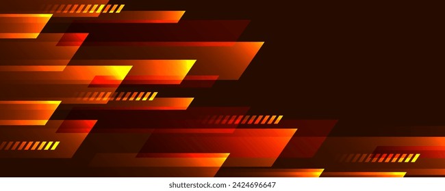 3D brown techno geometric background on dark space with glow lines motion effect decoration. Modern graphic design element high speed panoramic style concept for banner, flyer, card, or brochure cover