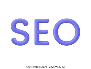 3D Browser SEO text. SEO optimization for marketing. Research concept. Trendy and modern vector in 3d style