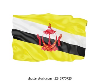 3d Brunei flag national sign symbol