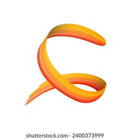 3d Brushstroke multicolor gradient texture brush ribbon isolated on white. abstract colorful wave flow design elements. Vector illustration