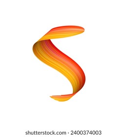 3d Brushstroke multicolor gradient texture brush ribbon isolated on white. abstract colorful wave flow design elements. Vector illustration