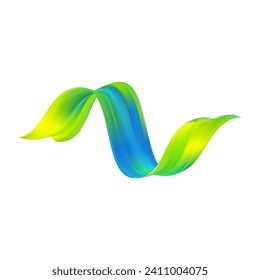 3d Brushstroke multicolor gradient texture brush ribbon isolated on white. abstract colorful wave flow design elements. Vector illustration