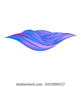 3d Brushstroke multicolor gradient texture brush ribbon isolated on white. abstract colorful wave flow design elements. Vector illustration