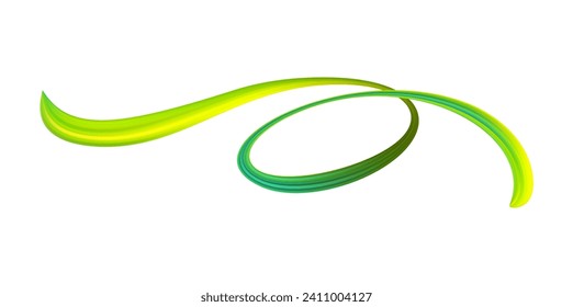 3d Brushstroke multicolor gradient texture brush ribbon isolated on white. abstract colorful wave flow design elements. Vector illustration