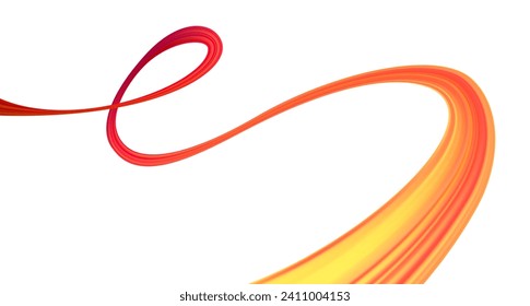 3d Brushstroke multicolor gradient texture brush ribbon isolated on white. abstract colorful wave flow design elements. Vector illustration