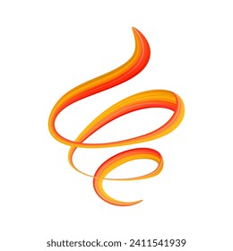 3d Brushstroke multicolor gradient texture brush ribbon isolated on white. abstract colorful wave flow design elements. Vector illustration