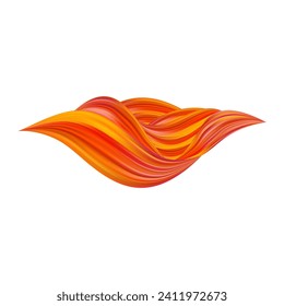 3d Brushstroke multicolor gradient texture brush ribbon isolated on white. abstract colorful wave flow design elements. Vector illustration
