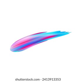 3d Brushstroke multicolor gradient texture brush ribbon isolated on white. abstract colorful wave flow design elements. Vector illustration