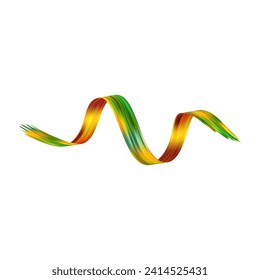 3d Brushstroke multicolor gradient texture brush ribbon isolated on white. abstract colorful wave flow design elements. Vector illustration