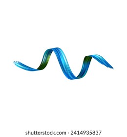 3d Brushstroke multicolor gradient texture brush ribbon isolated on white. abstract colorful wave flow design elements. Vector illustration