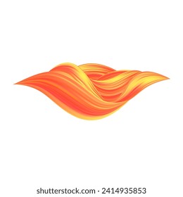 3d Brushstroke multicolor gradient texture brush ribbon isolated on white. abstract colorful wave flow design elements. Vector illustration