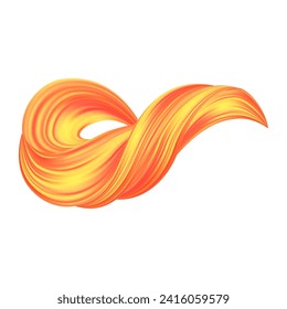 3d Brushstroke multicolor gradient texture brush ribbon isolated on white. abstract colorful wave flow design elements. Vector illustration