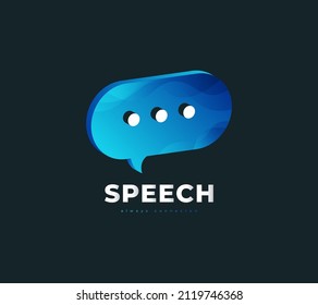 3D Bubble Chat Logo Template Vector. Chat App Logo or Icon. Talk Bubble Speech Icon