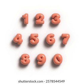 3D bubble metallic numbers for celebration