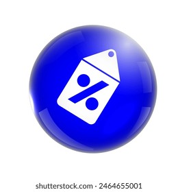 3d bubble with percent icon. discount concept