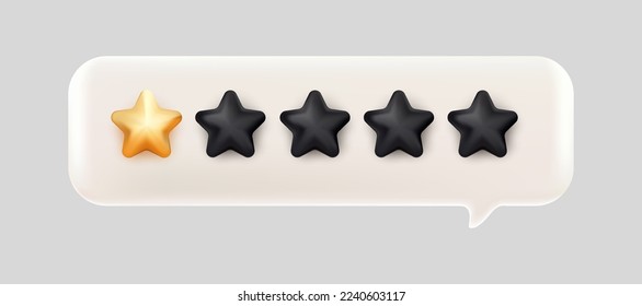 3d bubble rating five stars for best excellent services rating for satisfaction. 3d 5 star for quality customer rating feedback concept from client employee, product review. 3d 5 star vector render 