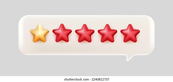 3d bubble rating five stars for best excellent services rating for satisfaction. 3d 5 star for quality customer rating feedback concept from client employee, product review. 3d 5 star vector render 