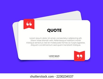 3D bubble testimonial banner, quote, infographic. Social media post template designs for quotes. Empty speech bubbles, quote bubbles and text box. Vector Illustration EPS10.