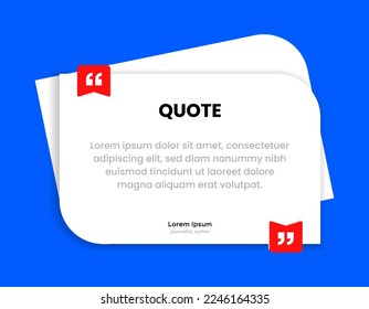 3D bubble testimonial banner, quote, infographic. Social media post template designs for quotes. Empty speech bubbles, quote bubbles and text box. Vector Illustration EPS10.