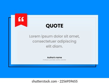 3D bubble testimonial banner, quote, infographic. Social media post template designs for quotes. Empty speech bubbles, quote bubbles and text box. Vector Illustration EPS10.