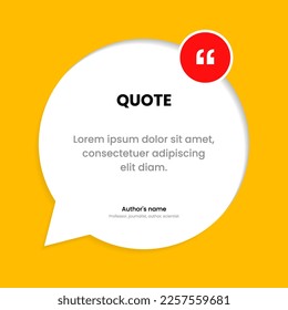 3D bubble testimonial banner, quote, infographic. Social media post template designs for quotes. Empty speech bubbles, quote bubbles and text box. Vector Illustration EPS10.