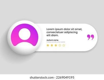 3D bubble testimonial banner, quote, infographic. Social media post template designs for quotes. Empty speech bubbles, quote bubbles and text box. Vector Illustration EPS10.