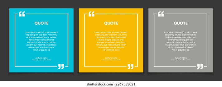 3D bubble testimonial banner, quote, infographic. Social media post template designs for quotes. Empty speech bubbles, quote bubbles and text box. Vector Illustration EPS10.