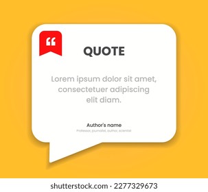 3D bubble testimonial banner, quote, infographic. Social media post template designs for quotes. Empty speech bubbles, quote bubbles and text box. Vector Illustration EPS10.