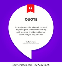 3D bubble testimonial banner, quote, infographic. Social media post template designs for quotes. Empty speech bubbles, quote bubbles and text box. Vector Illustration EPS10.
