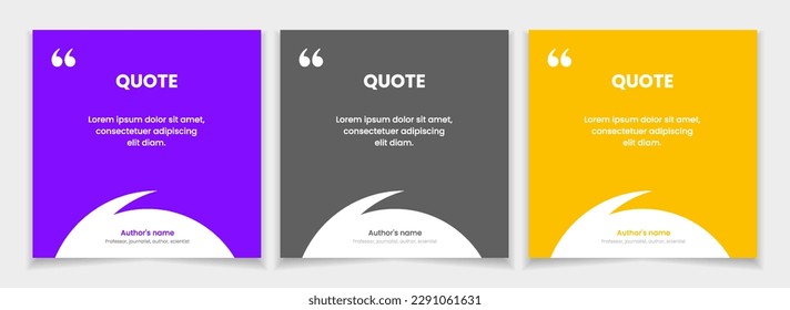 3D bubble testimonial banner, quote, infographic. Social media post template designs for quotes. Empty speech bubbles, quote bubbles and text box. Vector Illustration EPS10.