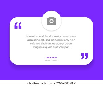3D bubble testimonial banner, quote, infographic. Social media post template designs for quotes. Empty speech bubbles, quote bubbles and text box. Vector Illustration EPS10.