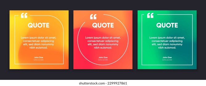 3D bubble testimonial banner, quote, infographic. Social media post template designs for quotes. Empty speech bubbles, quote bubbles and text box. Vector Illustration EPS10.