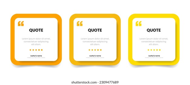 3D bubble testimonial banner, quote, infographic. Social media post template designs for quotes. Empty speech bubbles, quote bubbles and text box. Vector Illustration EPS10.