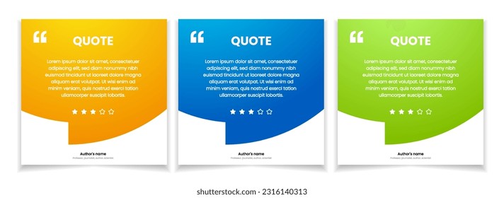 3D bubble testimonial banner, quote, infographic. Social media post template designs for quotes. Empty speech bubbles, quote bubbles and text box. Vector Illustration EPS10.