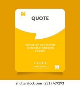 3D bubble testimonial banner, quote, infographic. Social media post template designs for quotes. Empty speech bubbles, quote bubbles and text box. Vector Illustration EPS10.