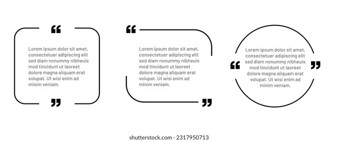 3D bubble testimonial banner, quote, infographic. Social media post template designs for quotes. Empty speech bubbles, quote bubbles and text box. Vector Illustration EPS10.