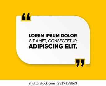 3D bubble testimonial banner, quote, infographic. Social media post template designs for quotes. Empty speech bubbles, quote bubbles and text box. Vector Illustration EPS10.