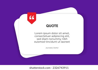 3D bubble testimonial banner, quote, infographic. Social media post template designs for quotes. Empty speech bubbles, quote bubbles and text box. Vector Illustration EPS10.
