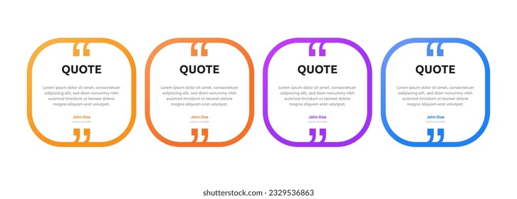 3D bubble testimonial banner, quote, infographic. Social media post template designs for quotes. Empty speech bubbles, quote bubbles and text box. Vector Illustration EPS10.