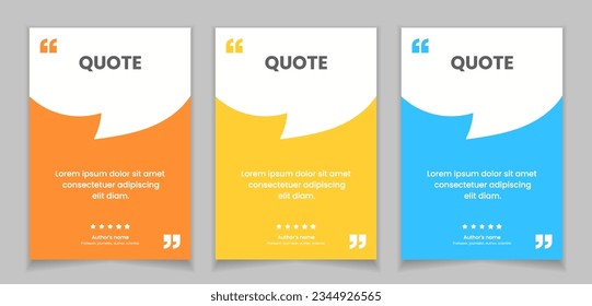 3D bubble testimonial banner, quote, infographic. Social media post template designs for quotes. Empty speech bubbles, quote bubbles and text box. Vector Illustration EPS10.