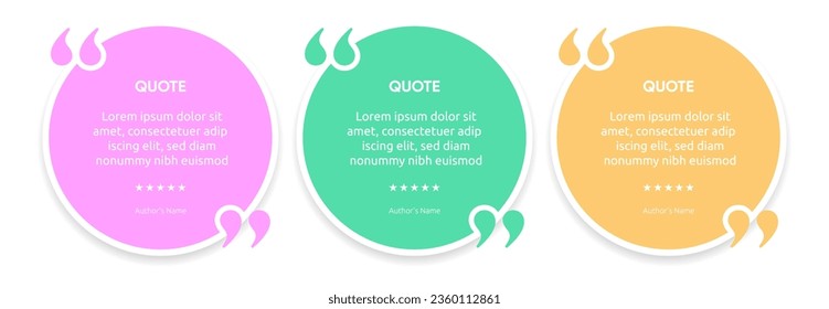 3D bubble testimonial banner, quote, infographic. Social media post template designs for quotes. Empty speech bubbles, quote bubbles and text box. Vector Illustration EPS10.