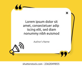 3D bubble testimonial banner, quote, infographic. Social media post template designs for quotes. Empty speech bubbles, quote bubbles and text box. Vector Illustration EPS10.